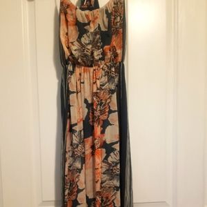 Dress , chiffon flower maxi dress..